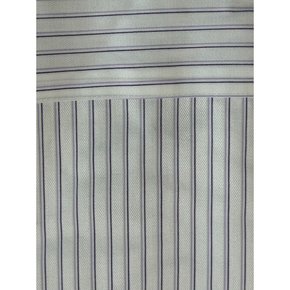 Pronto Uomo Mens White Purple Stripe Dress Shirt 16 34/35 Non Iron 100% Cotton - Picture 8 of 8
